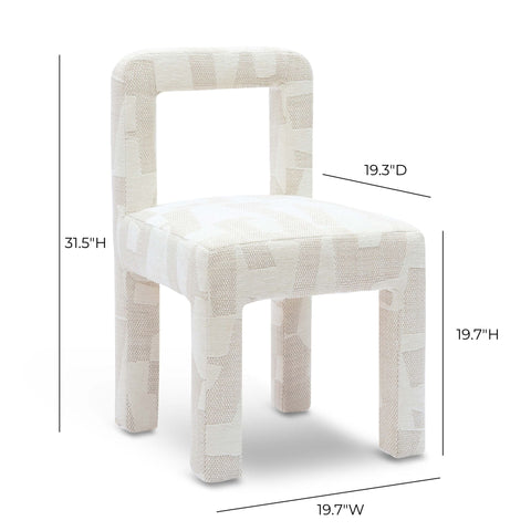 Lucienne Loire Cream Patterned Performance Jacquard Dining Chair - image 6