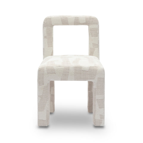 Lucienne Loire Cream Patterned Performance Jacquard Dining Chair - image 3