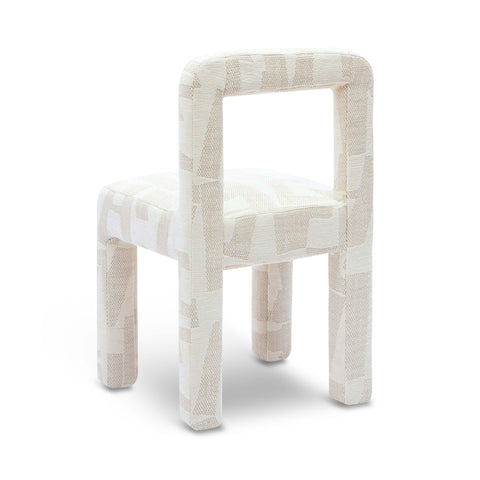 Lucienne Loire Cream Patterned Performance Jacquard Dining Chair - image 4