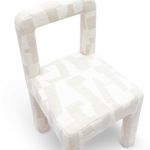 Lucienne Loire Cream Patterned Performance Jacquard Dining Chair - image 5