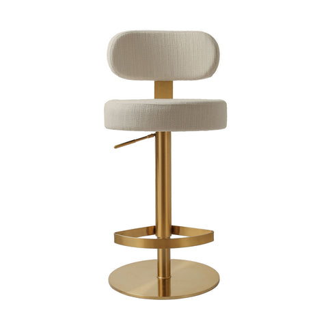 Anais Savoy Cream Textured Performance Fabric Adjustable Stool - image 4