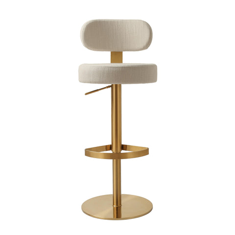 Anais Savoy Cream Textured Performance Fabric Adjustable Stool - image 3