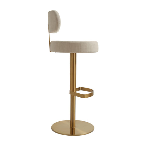 Anais Savoy Cream Textured Performance Fabric Adjustable Stool - image 5