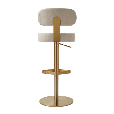 Anais Savoy Cream Textured Performance Fabric Adjustable Stool - image 6