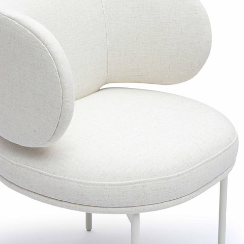 Rosalie Navarre Cream Performance Upcycled Linen Dining Chair - image 5