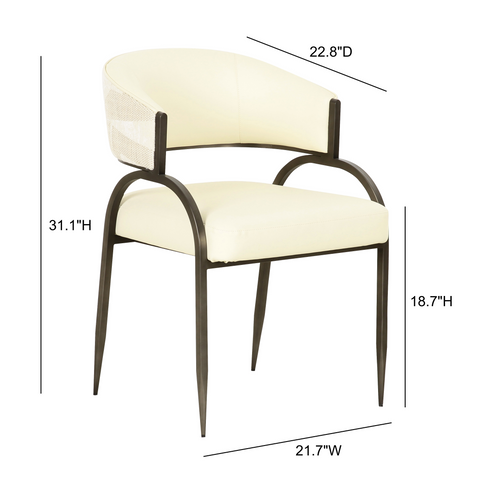 Rosalie Valois Cream 2-Tone Performance Vegan Leather and Jacquard Dining Chair - image 6