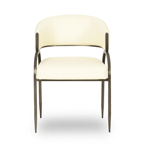 Rosalie Valois Cream 2-Tone Performance Vegan Leather and Jacquard Dining Chair - image 3