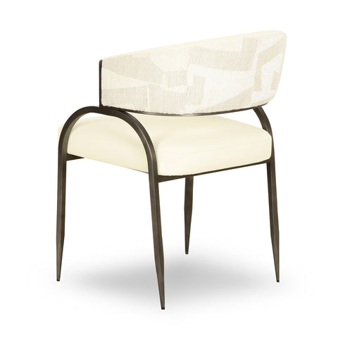Rosalie Valois Cream 2-Tone Performance Vegan Leather and Jacquard Dining Chair - image 4