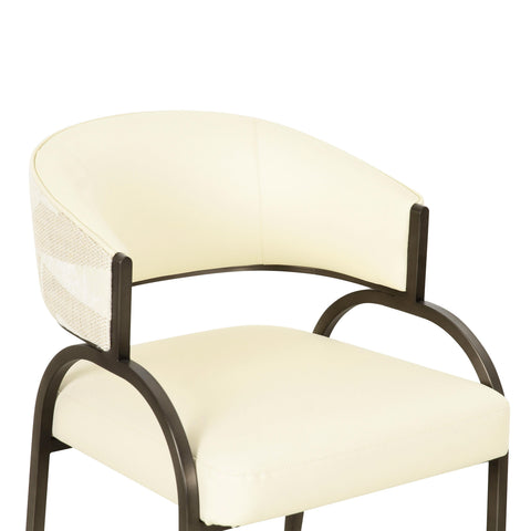Rosalie Valois Cream 2-Tone Performance Vegan Leather and Jacquard Dining Chair - image 5