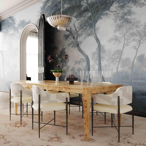 Odette Sorrento Cream 2-Tone Performance Vegan Leather and Jacquard Dining Chair - image 2