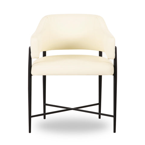 Odette Sorrento Cream 2-Tone Performance Vegan Leather and Jacquard Dining Chair - image 3