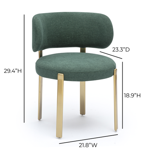 Aurelia Navarre Green Performance Chenille Dining Chair - image 6