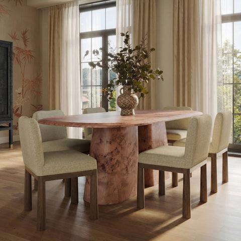 Giselle Laurent 87" Burl Oval Dining Table - image 2