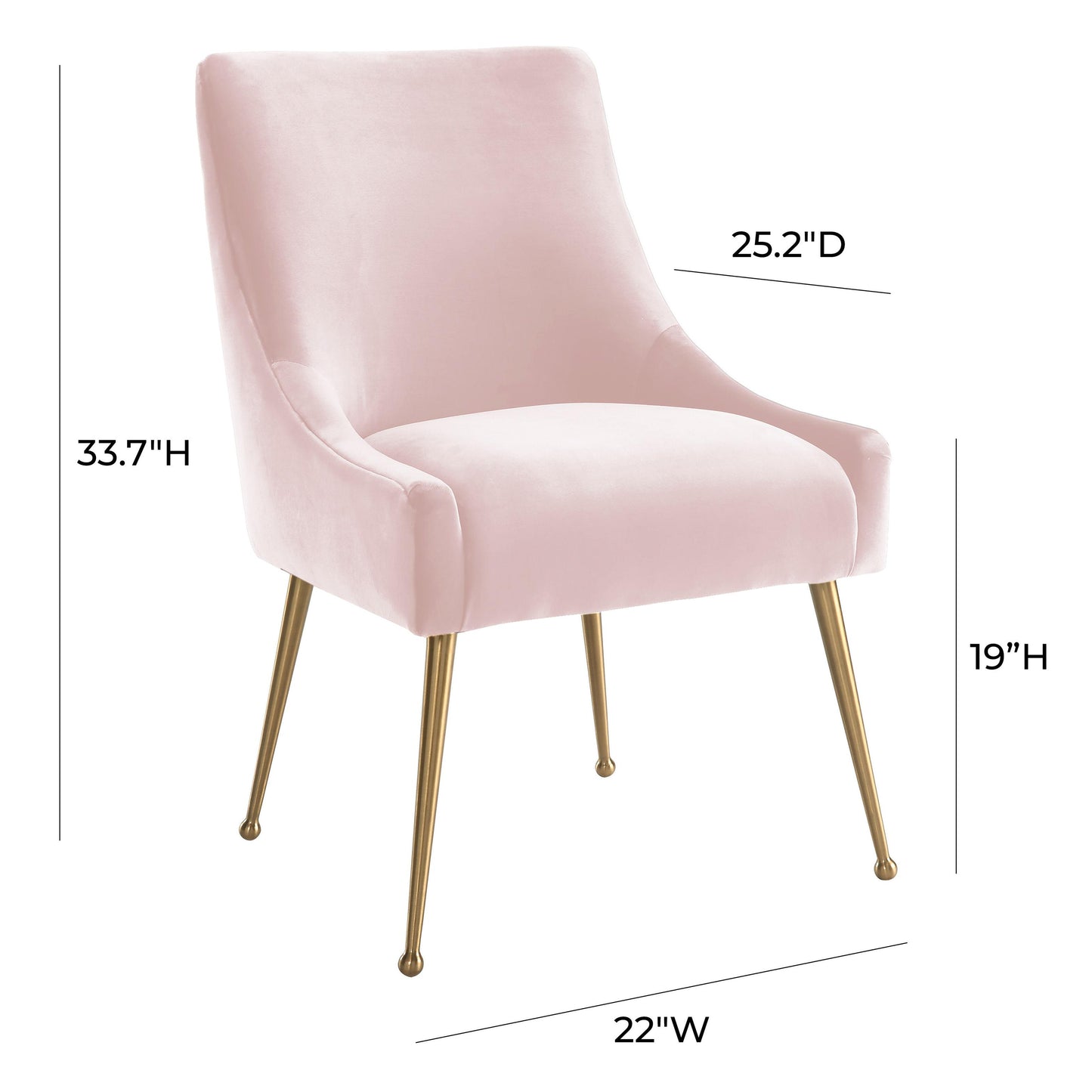 lyrical blush velvet side chair