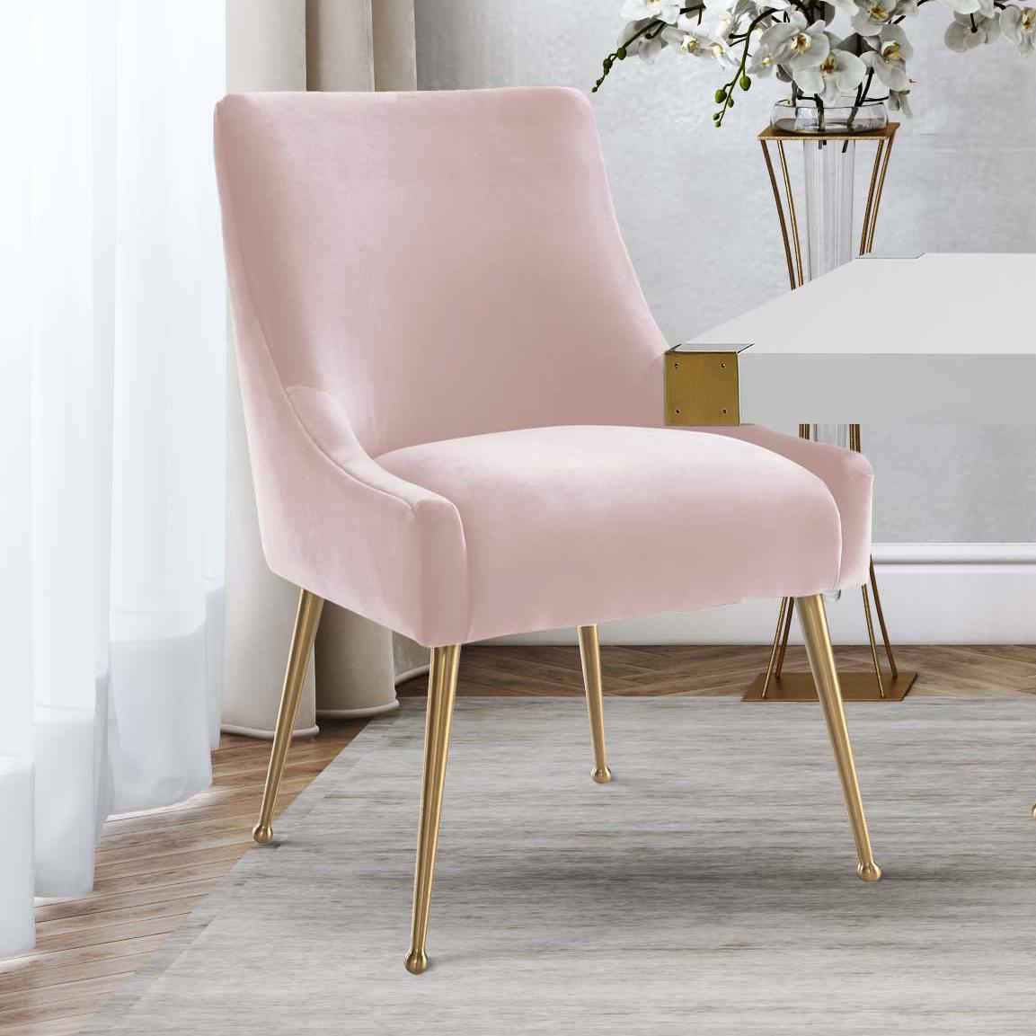 lyrical blush velvet side chair