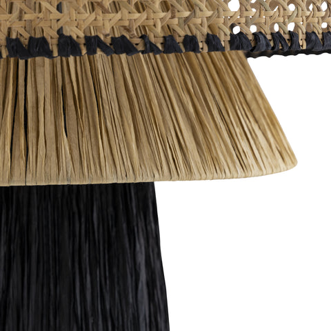 Genevieve Siena Natural &amp; Black Raffia Pendant Lamp - image 5