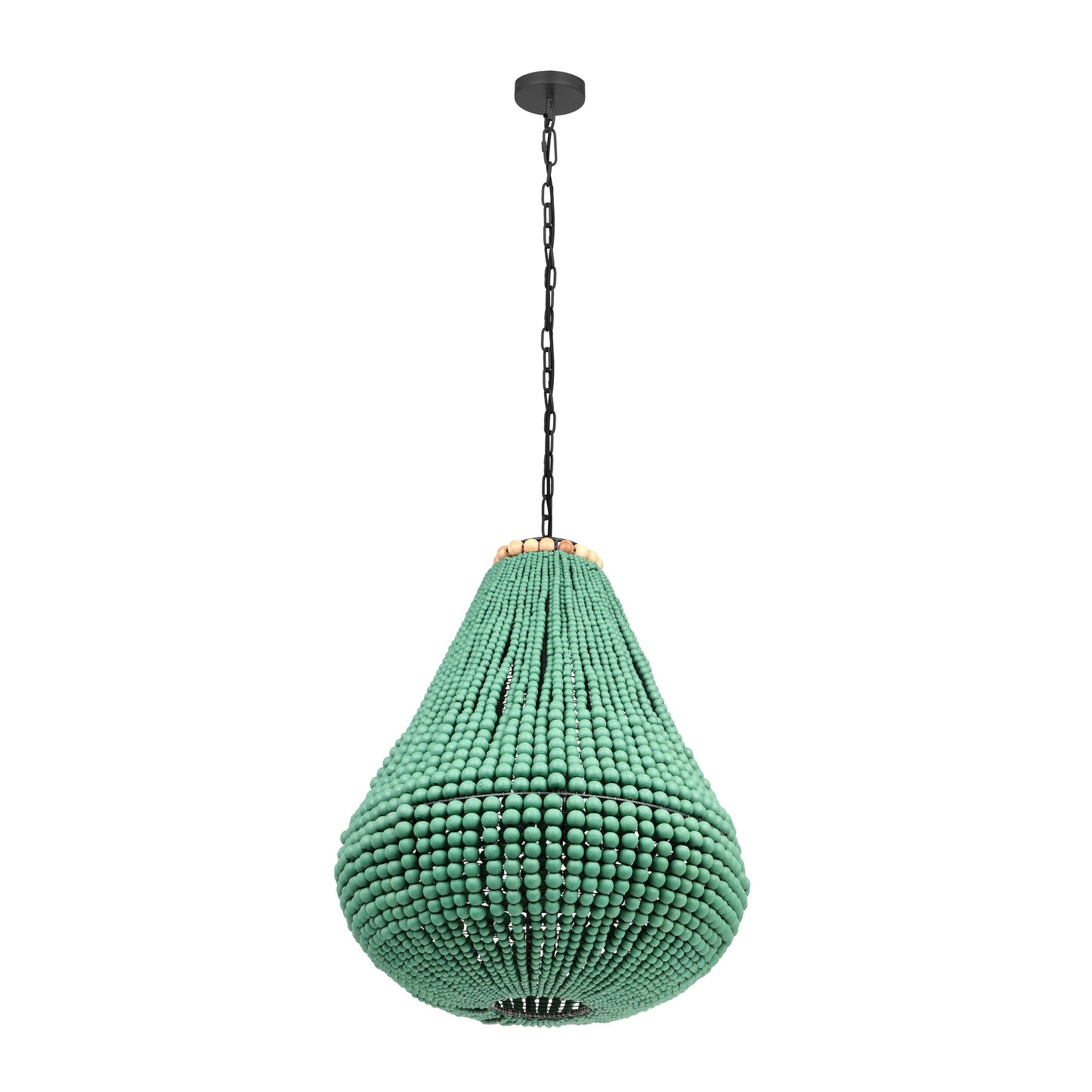 ruby green wooden bead chandelier