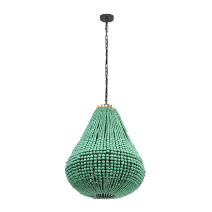 Ruby Green Wooden Bead Chandelier