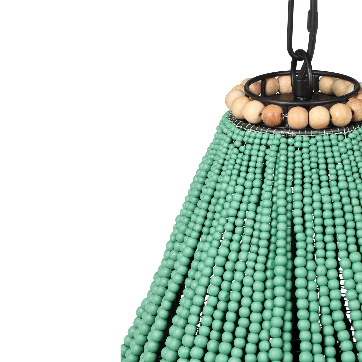 ruby green wooden bead chandelier