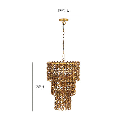 Metropolitan Brass Chain Link 3-Tier Chandelier