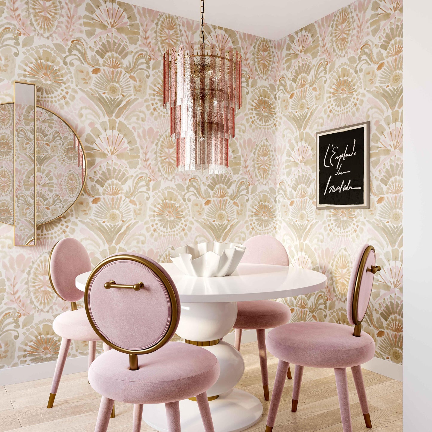 penelope pink acrylic 3-tier chandelier
