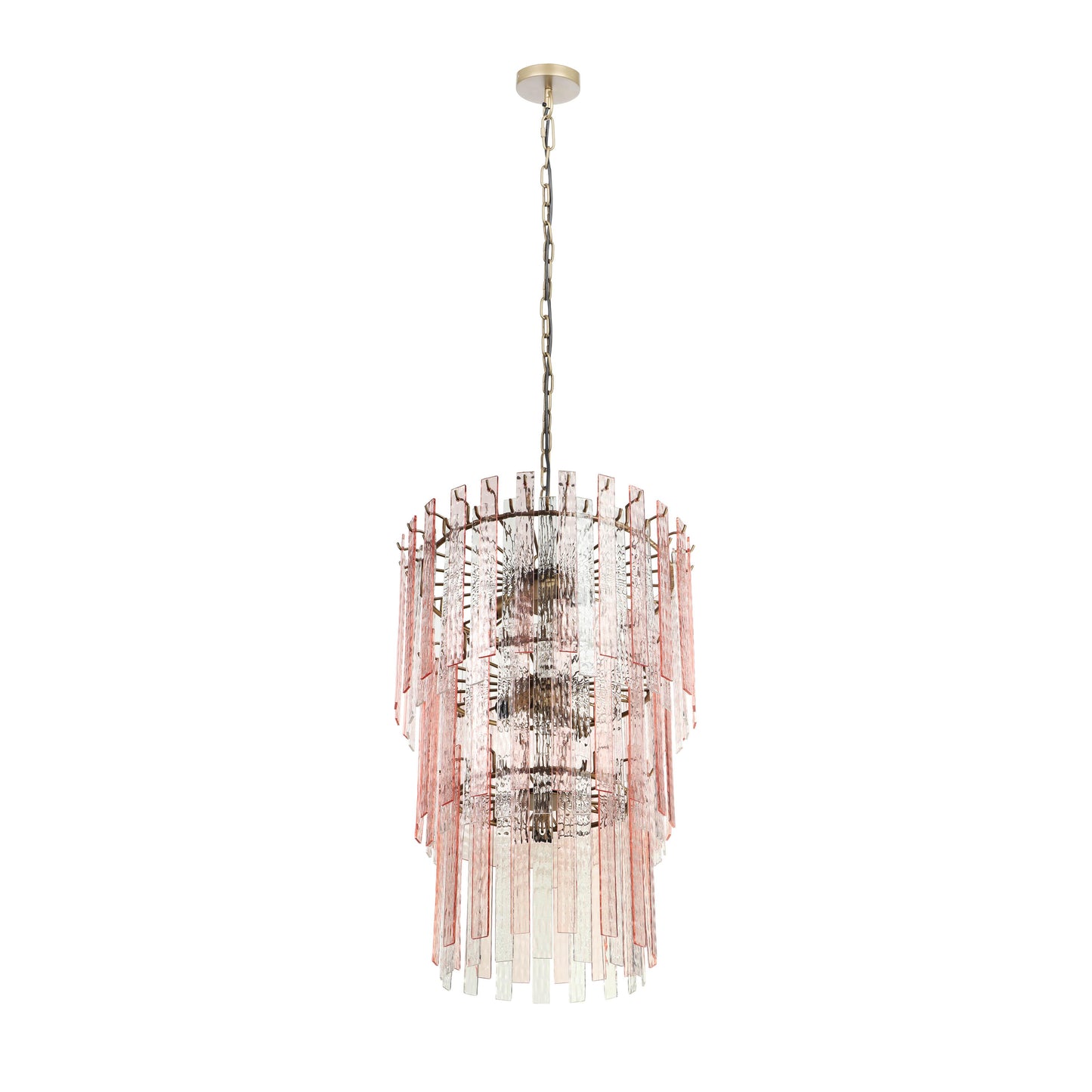 penelope pink acrylic 3-tier chandelier