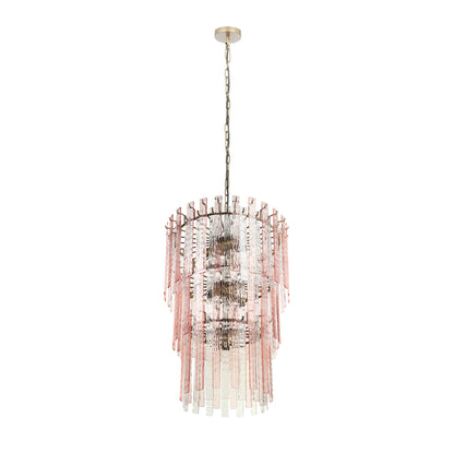 Penelope Pink Acrylic 3-Tier Chandelier