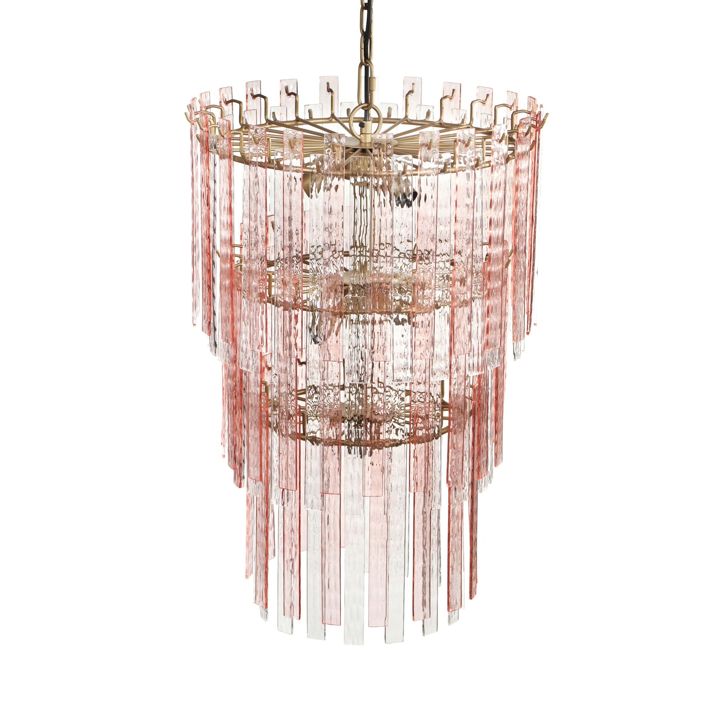 penelope pink acrylic 3-tier chandelier