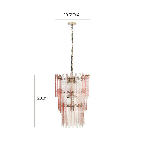 Penelope Pink Acrylic 3-Tier Chandelier