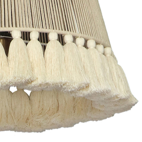 Dahlia White Cotton Tasseled Pendant Lamp
