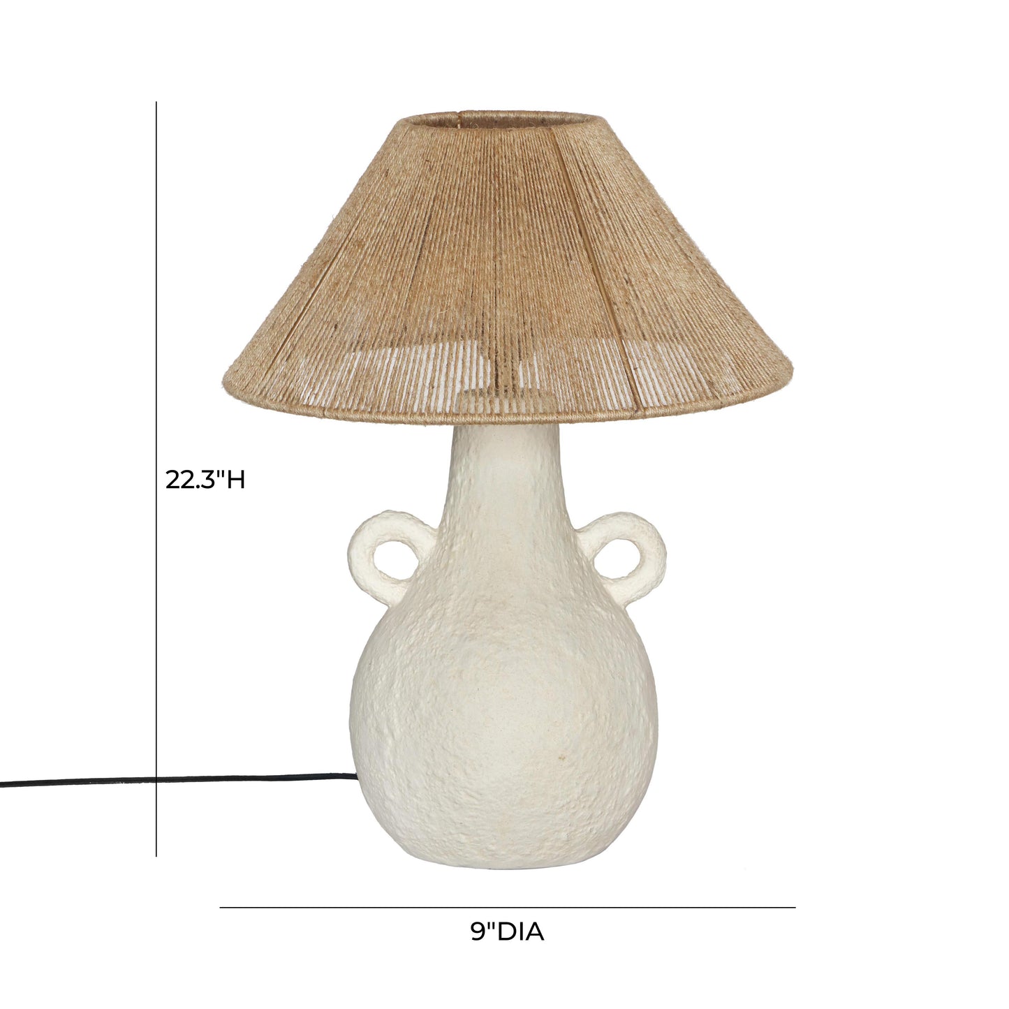 zoha natural & white ceramic table lamp