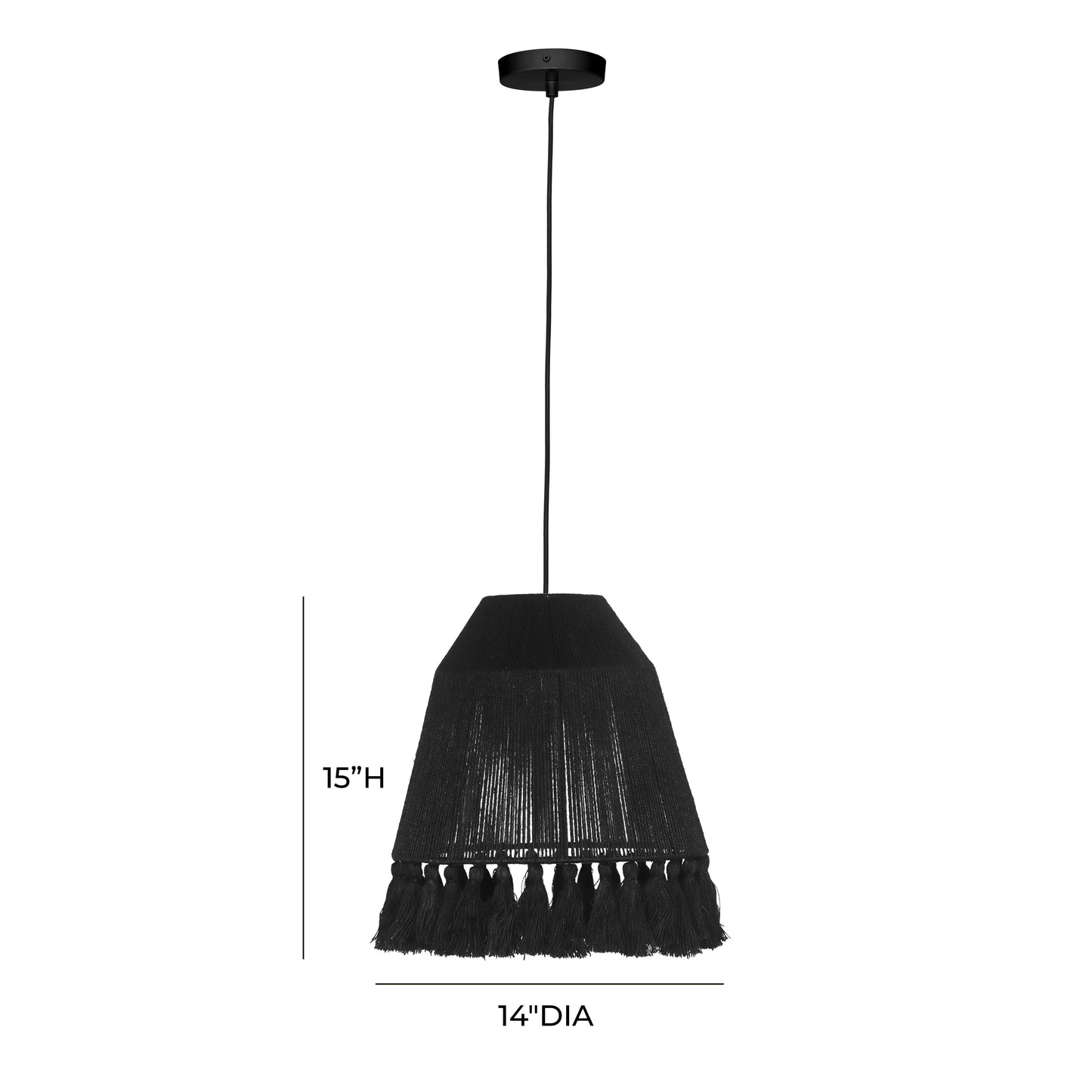 abir black jute pendant lamp