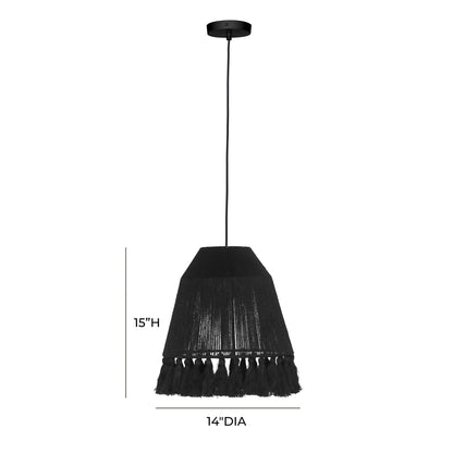 Abir Black Jute Pendant Lamp