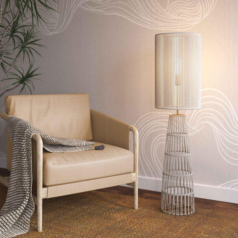 Journee Cream Natural Jute Floor Lamp
