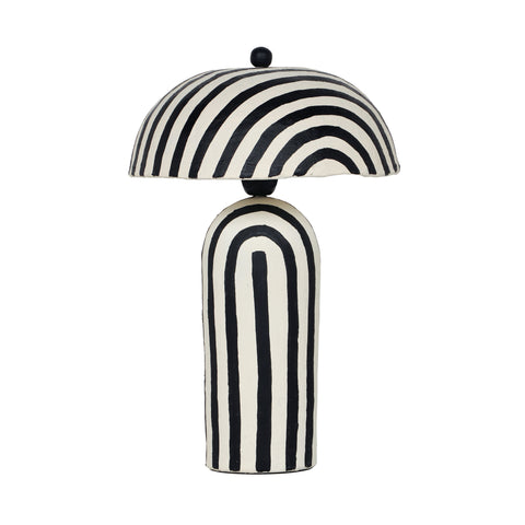 Valentina Montrose Striped Papier Mache Table Lamp - image 1