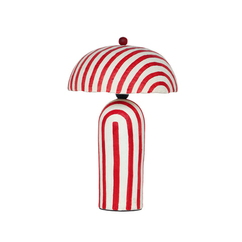 Valentina Montrose Striped Papier Mache Table Lamp - image 1