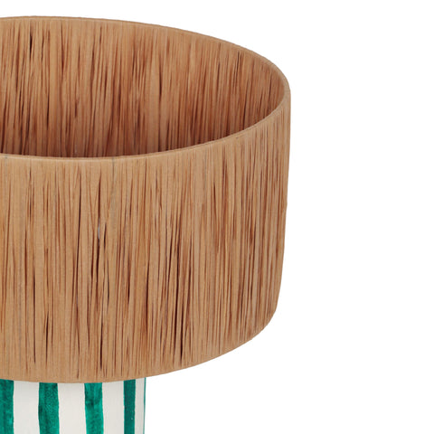 Florence Savoy Green Striped Papier Mache Table Lamp - image 4