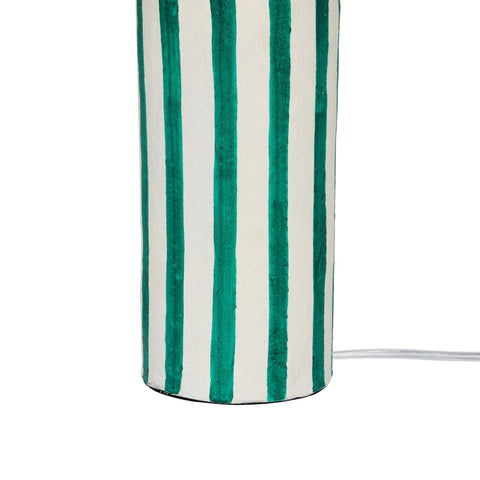 Florence Savoy Green Striped Papier Mache Table Lamp - image 5