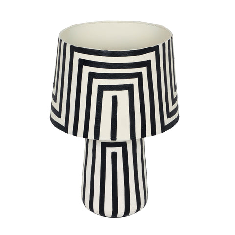Isabelle Orleans Black Striped Papier Mache Table Lamp - image 3