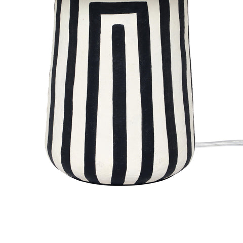 Isabelle Orleans Black Striped Papier Mache Table Lamp - image 4