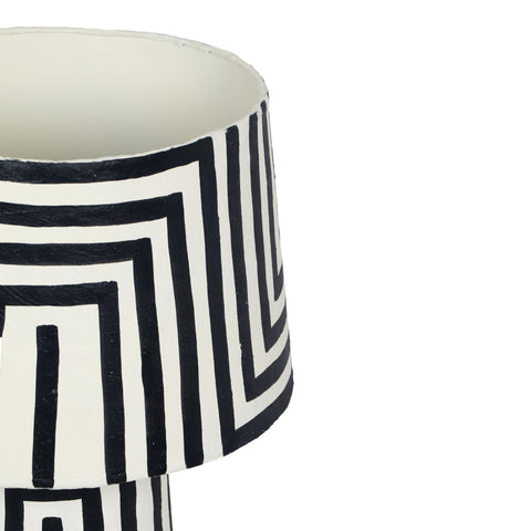 Isabelle Orleans Black Striped Papier Mache Table Lamp - image 5