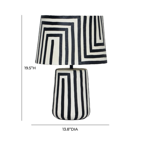 Isabelle Orleans Black Striped Papier Mache Table Lamp - image 6