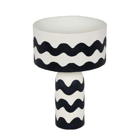 Amelie Versailles Black Waves Papier Mache Table Lamp - image 3