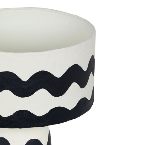 Envy Black Waves Papier Mache Table Lamp