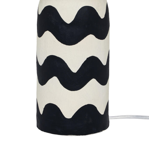 Amelie Versailles Black Waves Papier Mache Table Lamp - image 5
