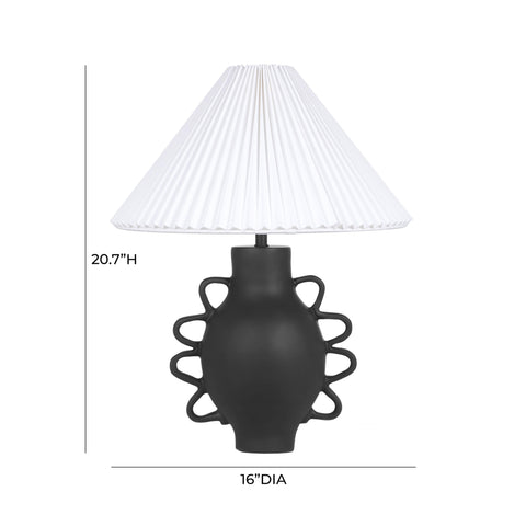 Sofia Black Pleated Table Lamp