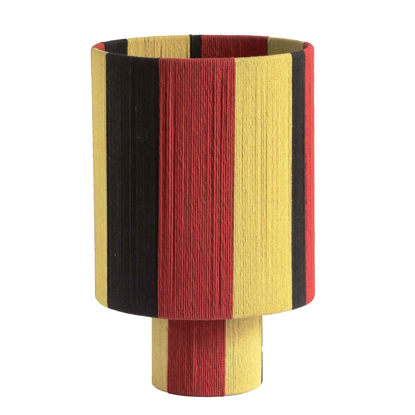 pomp red and yellow striped cotton table lamp