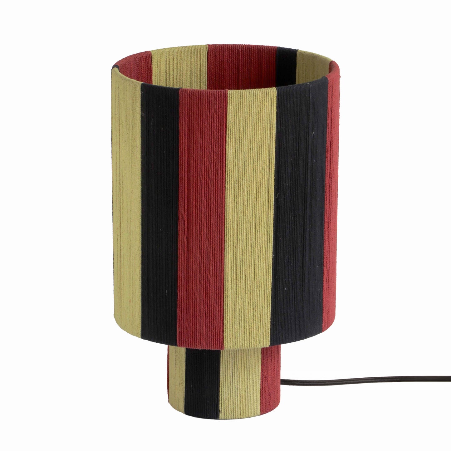 pomp red and yellow striped cotton table lamp