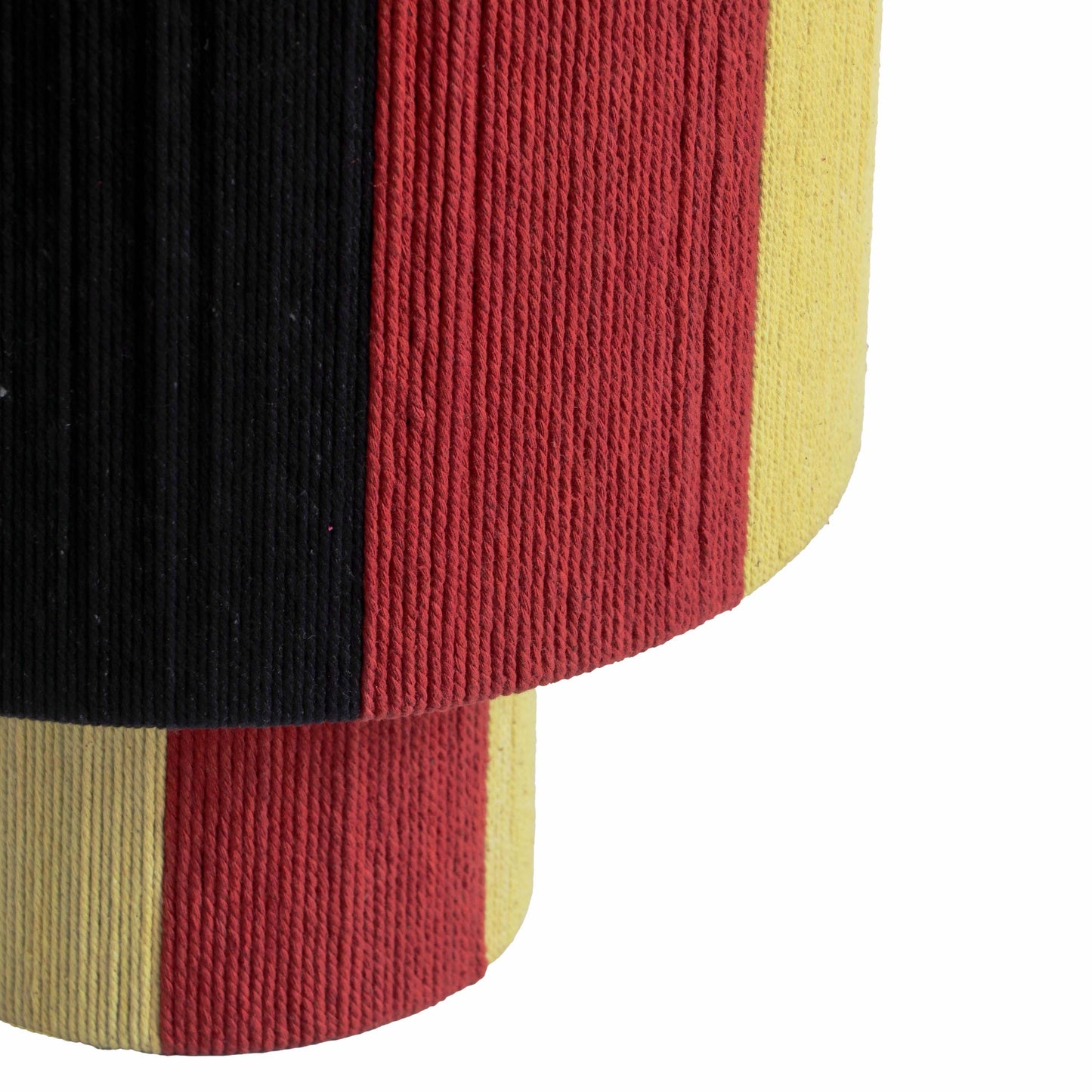 pomp red and yellow striped cotton table lamp