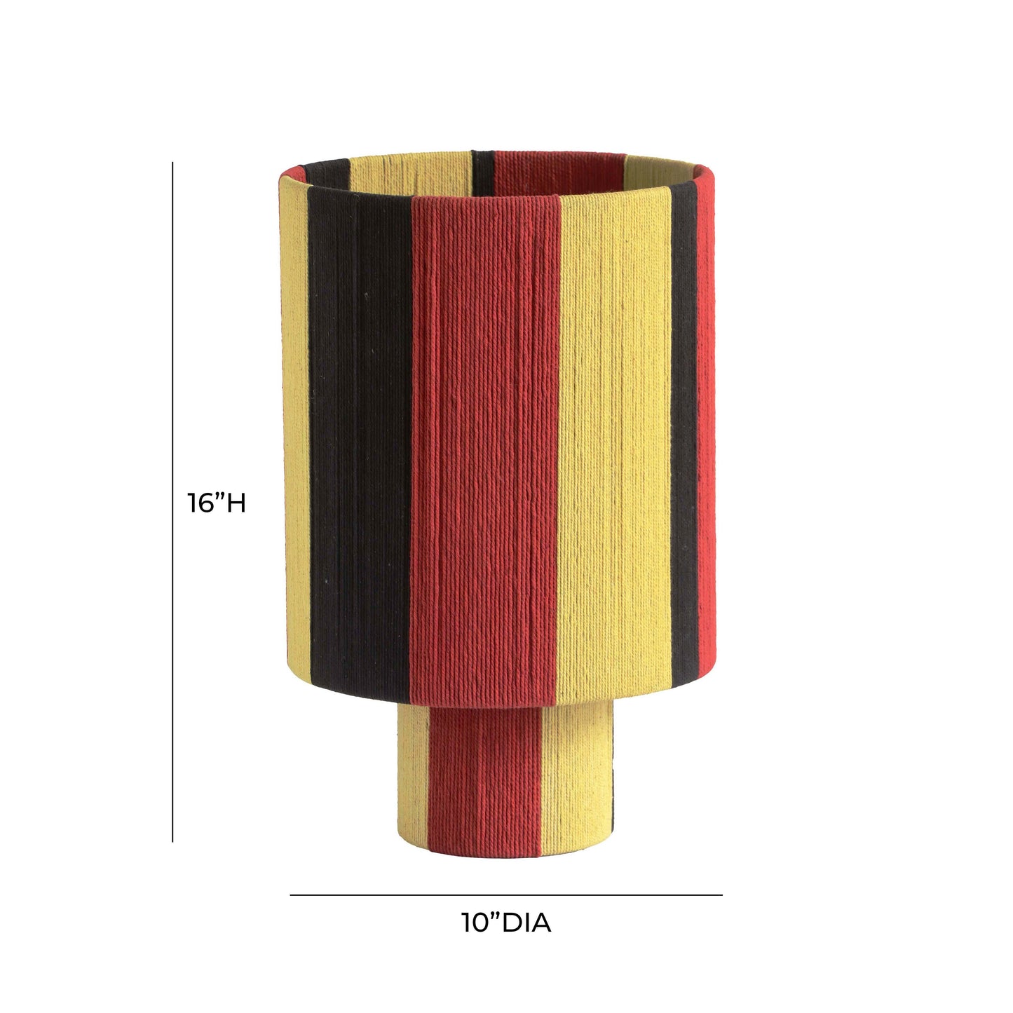 pomp red and yellow striped cotton table lamp